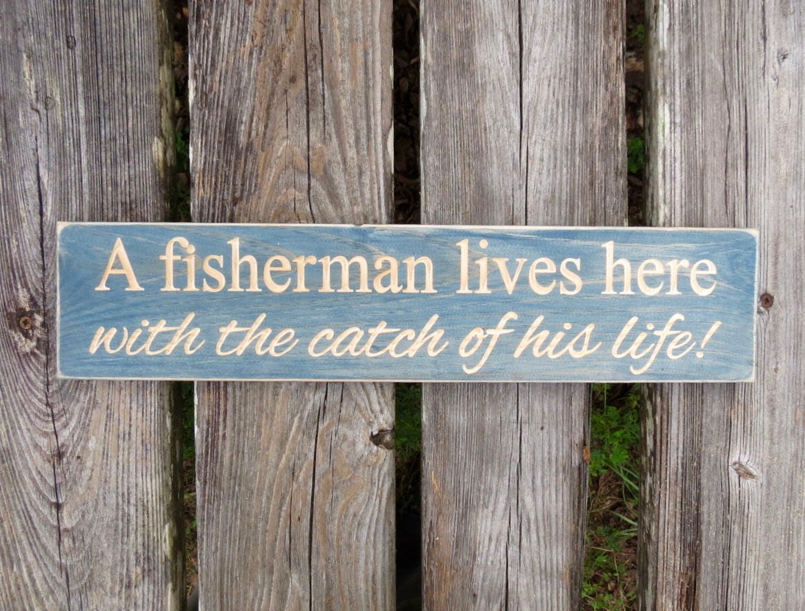  Funny Kitchen Decor One Fine Fisherman Lives Here with