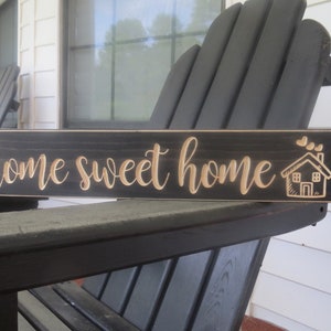 lightly distressed home sweet home wall hanging rustic sign