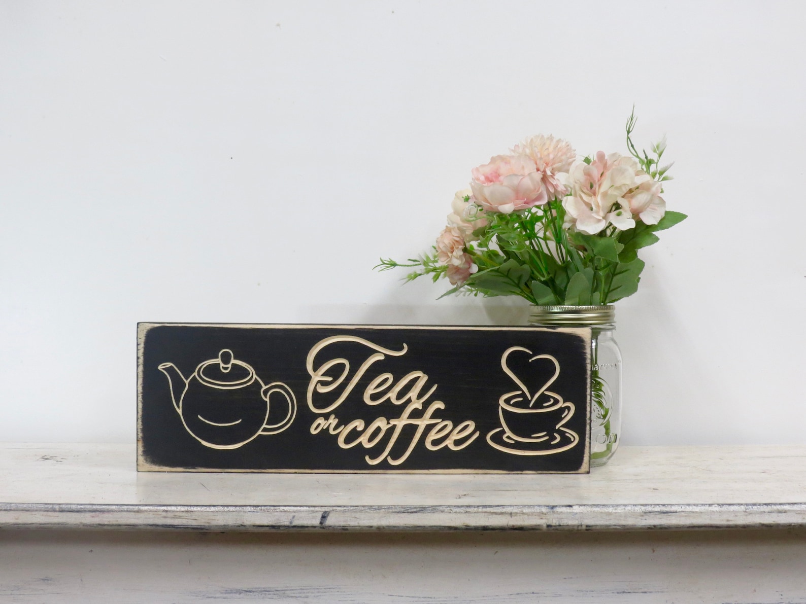 Tea or Coffee Sign Tea Sign Kitchen Wall Decor Coffee Sign. Etsy