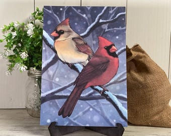 Red Cardinal Bird Picture, Vintage Wall Decor