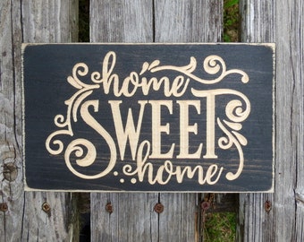 home sweet home sign, home sweet home, home sign, wood sign, home decor, farmhouse sign, rustic home decor, rustic wood sign, wooden sign