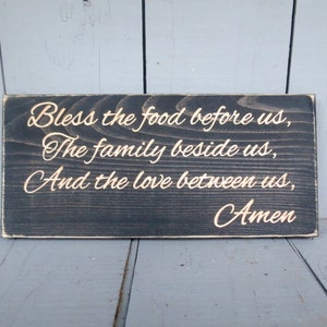 bless the food sign, bless the food, prayer sign, dining room sign, bless this food, kitchen sign, bless, religious sign, thankful sign