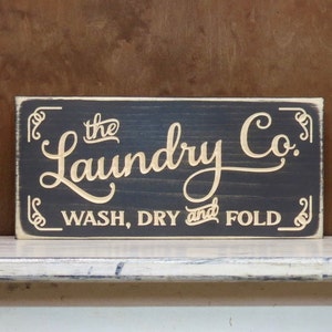 laundry lightly distressed wood sign