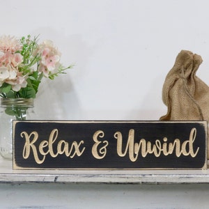 relax sign, relax soak unwind, relax, bathroom sign, rustic bathroom sign, relax wall decor, relax wood sign, home sign, bath signs
