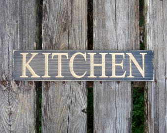 Rustic Carved Wood Kitchen Sign, Farmhouse Decor
