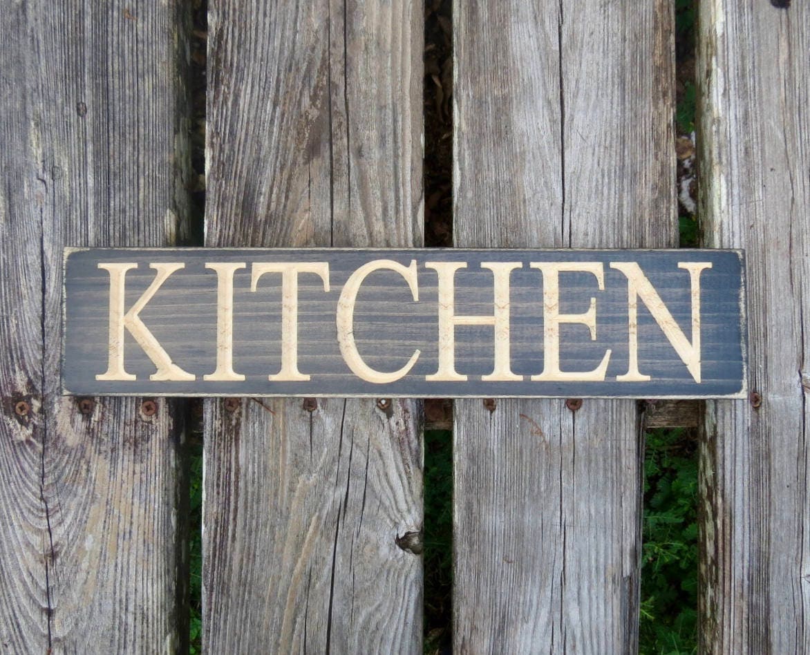 Rustic Carved Wood Kitchen Sign, Farmhouse Decor - Etsy