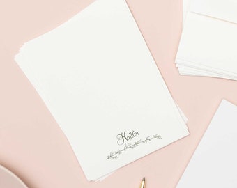 Elegant Letter Writing Stationery Set | Personalized Gift | Custom Letter Set | Greenery Branch