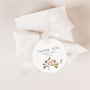DIANA | Printed Gift Tag, Wildflower Wedding Favor Tag,  Bridal Shower Favor Tag, Floral Wedding Tag, Custom Gift Tag, Watercolor Gift Tag