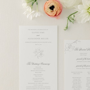 ELOISE | Elegant Wedding Programs, Floral Wedding Program, Catholic Wedding Program, Order of Service for Wedding, Printed Programs