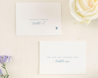TIFFANY | Custom Wedding Place Cards with Meal Choice Icons, Table Seating Card, Printed Placecards, Escort Cards, Wedding Meal Name Cards