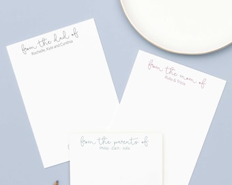 From the Mom of Notepad, Parent Custom Notepad, Custom Stationery, Family Gift, Personalized Paper Goods, Kids Notepad