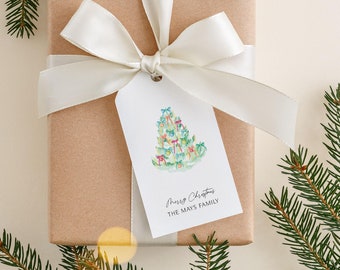 Vintage Tree Christmas Wrapping Accessories, Christmas Present Tags, Christmas Gift Wrapping Ideas, Santa Gift Tags, Merry Christmas Tags