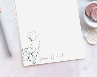 Personalized Letter Writing Stationery Set | Customized Gift | Custom Letter Set | Fall Flowerrs - Tracie
