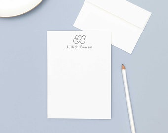 Personalized Monogrammed Letter Writing Stationery Set, Monogrammed Gift | Custom Stationery Letter Set, Personal Stationery | JUDITH