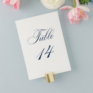 Navy Blue Wedding Printed Table Numbers, Calligraphy Wedding Table Numbers | 5x7 or 4x5 | White or Ivory | Daphne