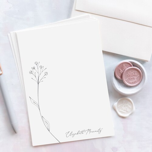 Letter Writing Stationery Set Watercolor Granite Personalized Etsy