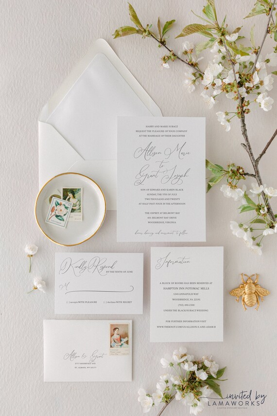 Formal elegant deals wedding invitations