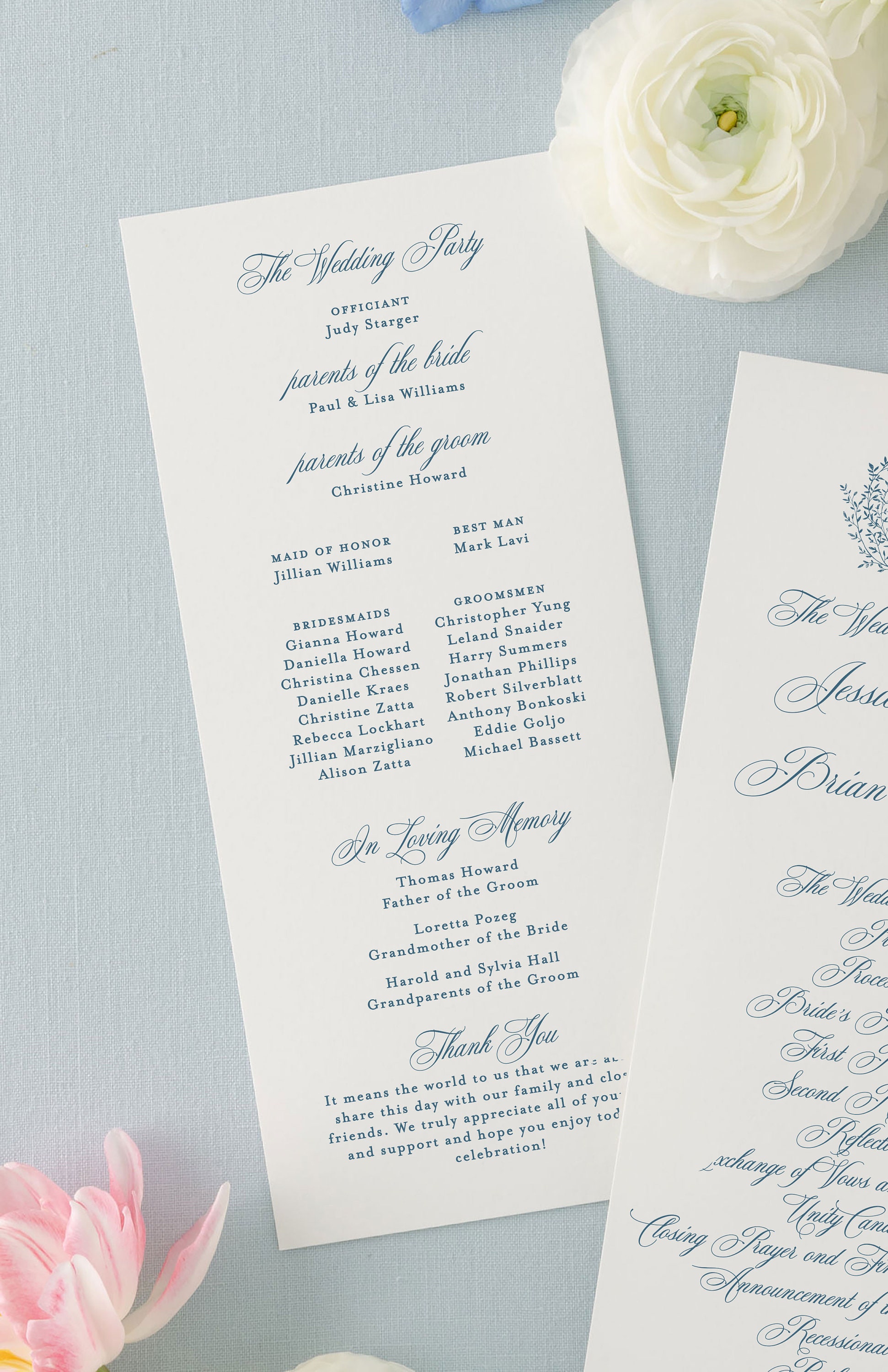 Printed Wedding Ceremony Programs With Classic Monogram and Crest ...