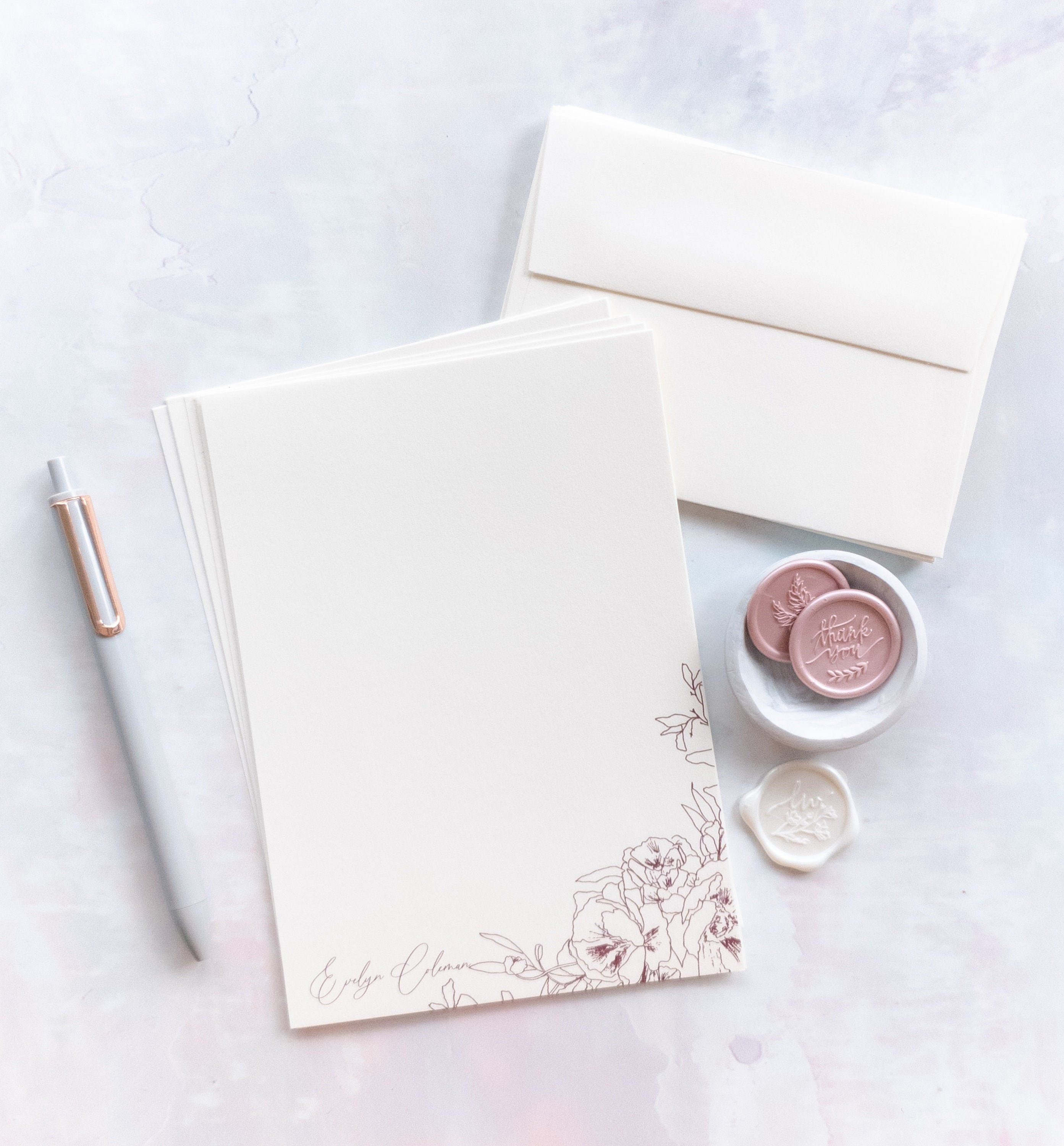 Sophisticated Letter Writing Stationery Set | Personalized Gift | Custom Letter Set | Floral Letters of Hope 1