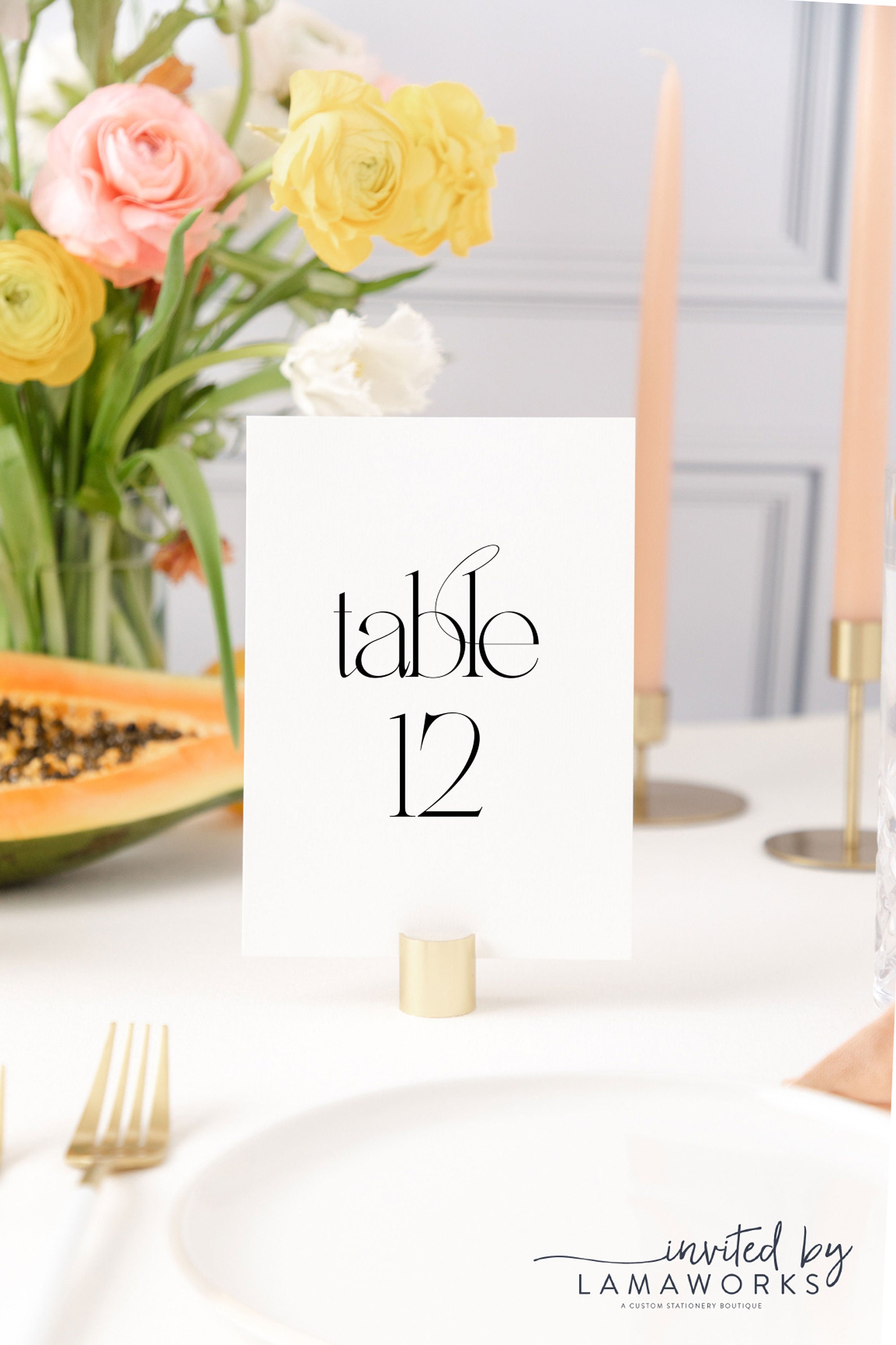 RENEE | Modern Wedding Printed Table Numbers, Minimalist Wedding Table Numbers, Simple Table Numbers | 5x7 or 4x5 | White or Ivory