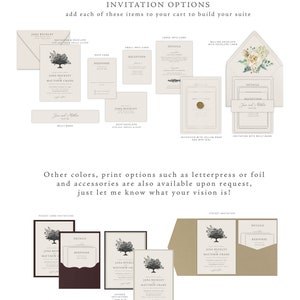 Elegant Printed Wedding Invitation Suite with Blue Watercolor Hydrangeas Invite Set with Dusty Blue and Ivory Flowers Virginia Bild 5