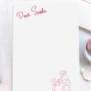 Dear Santa Christmas List Letter Writing Stationery Set Christmas Wish List Letter to Santa image 2