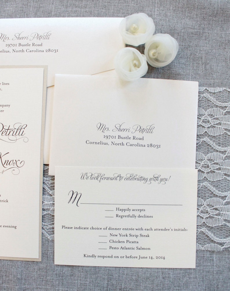 Ivory Wedding Invitations Gold Formal Wedding Ceremony Etsy