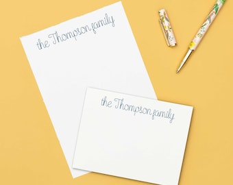 Personalized Script Notepad, Custom Family Stationery Gift, Personalized Paper Goods, Kids Notepad, Personal Stationary | THOMPSON