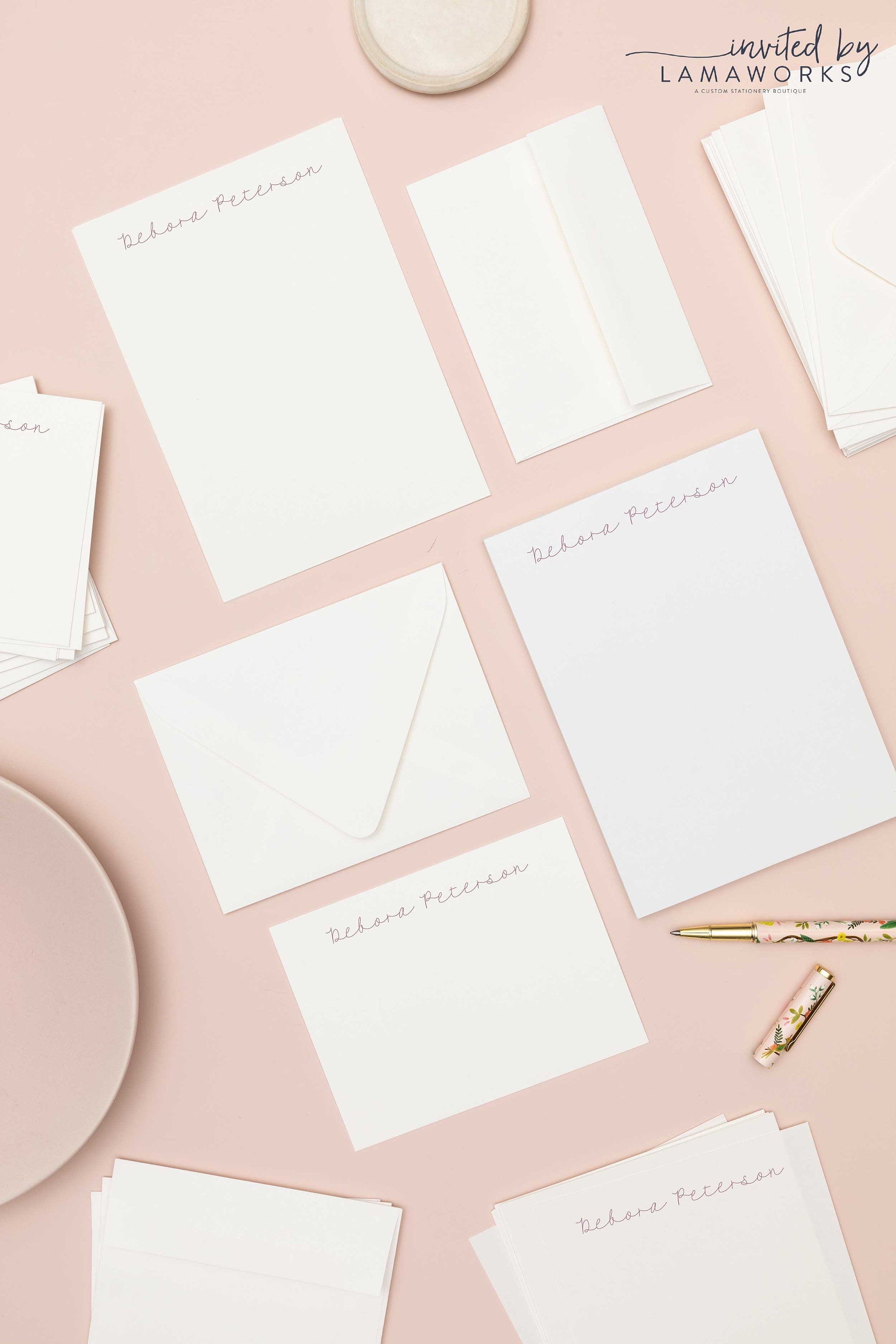 Elegant Script Custom Letter Writing Stationery Set | Simple ...