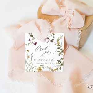 THERESA | Wildflower Printed  Gift Tags, Wildflower Tags, English Garden Wedding Tags, Simple Floral Tag, Welcome Tag, Shower Tag