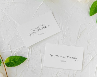 Calligraphy Place Cards, Wedding Escort Cards, Rustic Table Place Cards, Wedding Name Cards, Wedding Seating, Seating Cards - Amanda