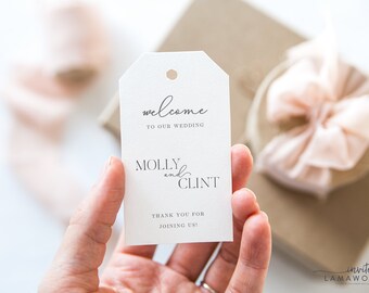 Custom Gift Tag Wedding, Wedding Gift Tag Thank You, Wedding Tag Favors, Personalized Gift Tags for Wedding Favors, Minimalist | Molly