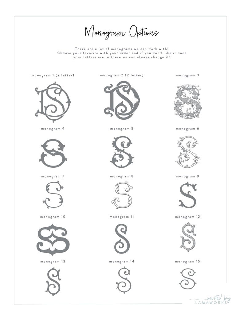 ADDISON | Personalized Monogram Wedding Menu With Crest Printed Elegant ...