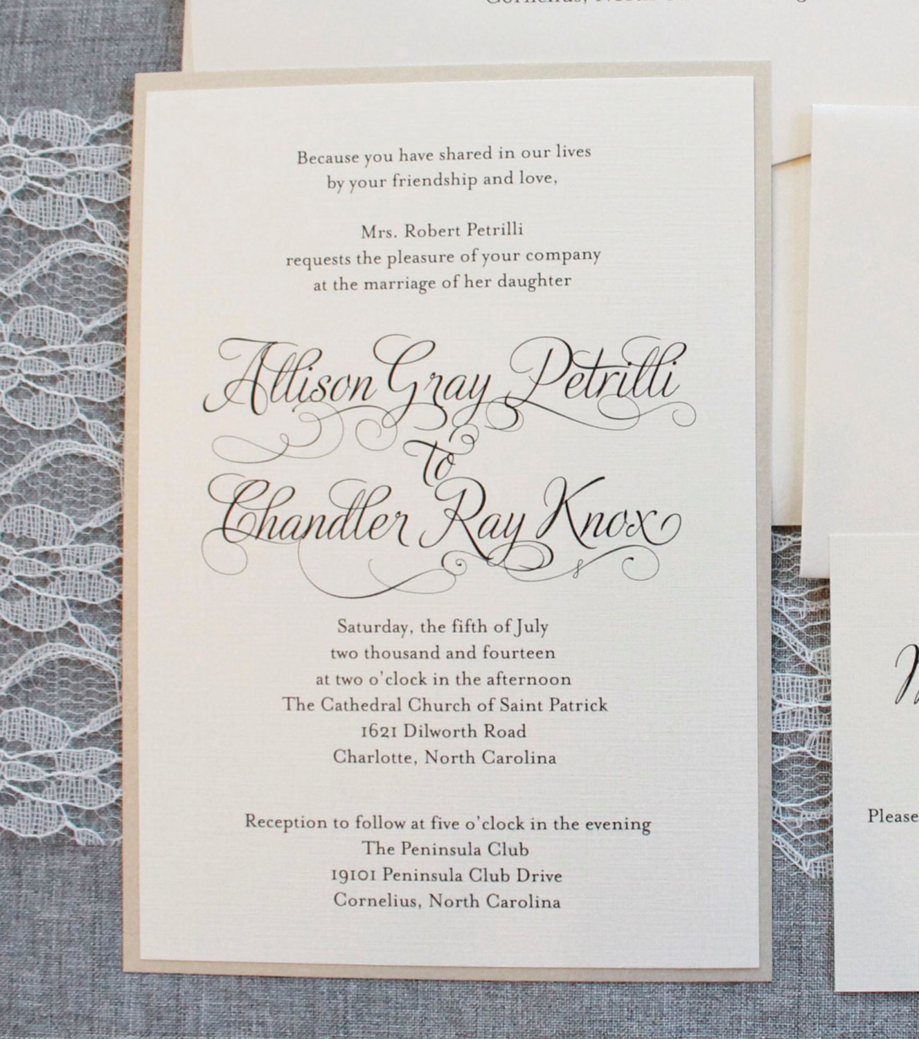 Ivory Wedding Invitations Gold Formal Wedding Ceremony Etsy Ireland
