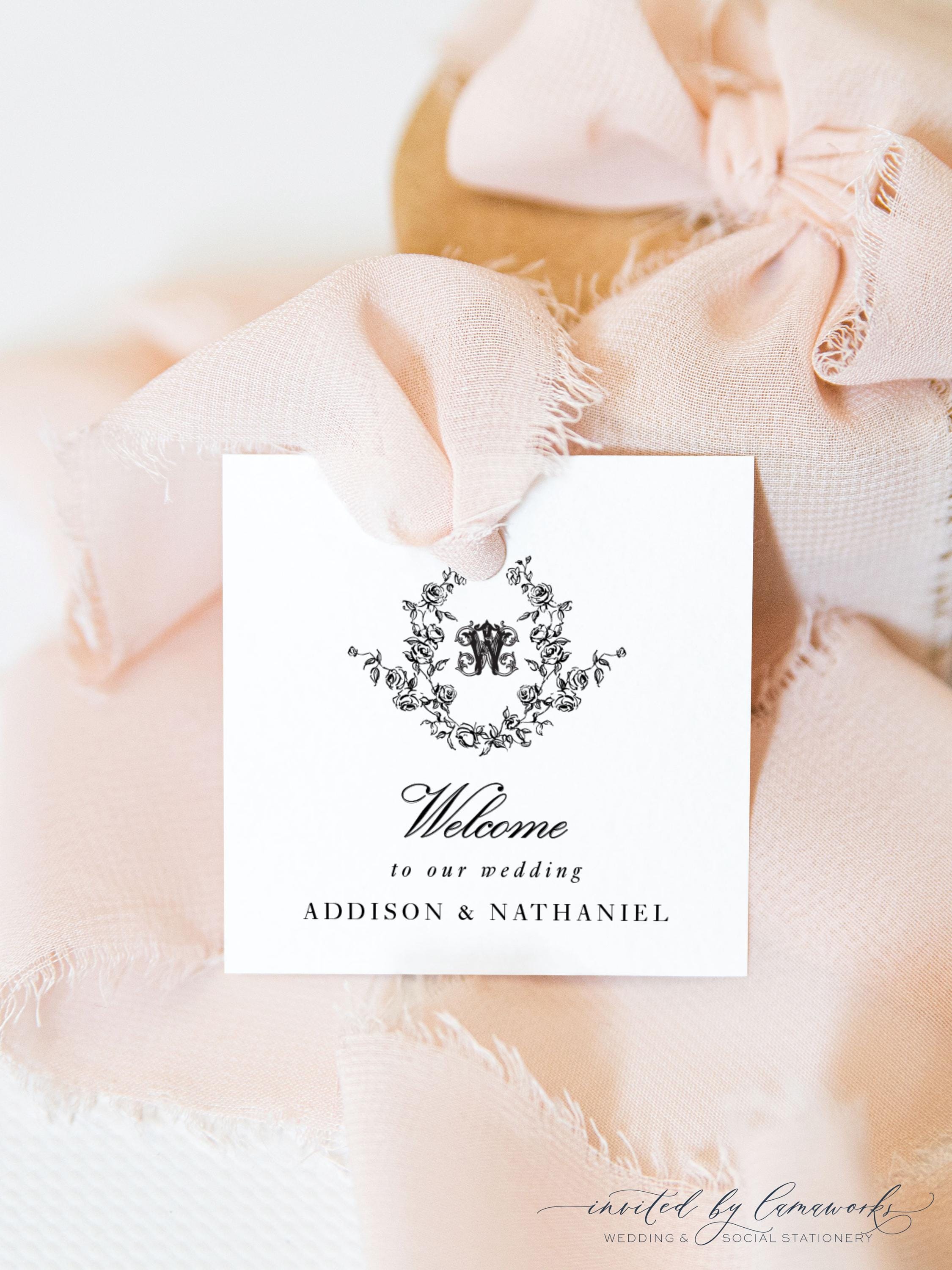 ADDISON | Printed Monogram Gift Tags – Wedding, Shower, or Welcome Bag ...