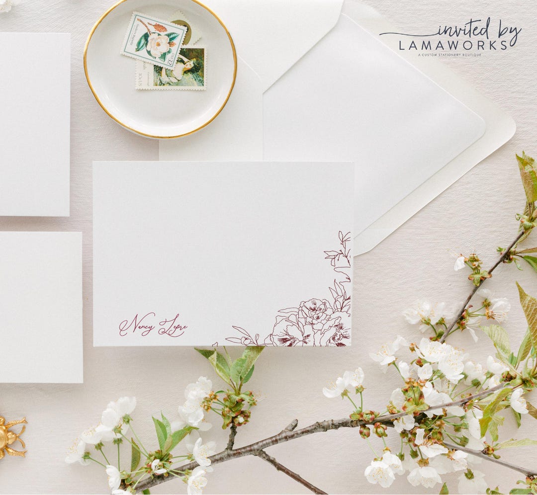 Sophisticated Note Card Stationery Set | Personalized Gift | Custom ...