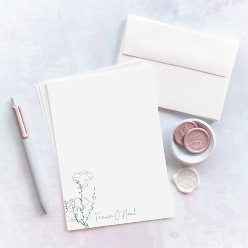 Elegant Letter Writing Stationery Set Personalized Gift Etsy