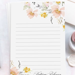 Sophisticated Watercolor Floral Letter Writing Stationery Set ...