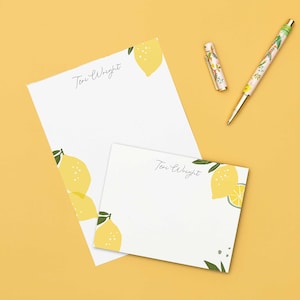 Personalized Lemon and Lime Notepad To Do List Custom Notepad Memo Pads Tear Off Pads of Paper Mixed Fruit Collection Lemon image 1