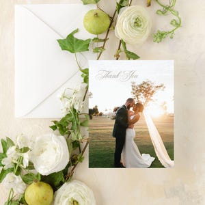Cartes de remerciement pour mariage, Cartes de remerciement pour mariage, Cartes de remerciement personnalisées pour mariage, Carte de remerciement pour mariage, Merci avec photo | CHARLOTTE