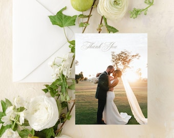 Wedding Thank You Cards, Thank You Cards Wedding, Personalised Wedding Thank You Cards, Wedding Thank You Card, Photo Thank You | CHARLOTTE