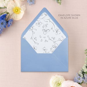 CHERRY BLOSSOM Black and White Envelope Liner, 5x7 Envelope Liner Insert, Printed A7 Envelope Liners for Wedding Invitations - Set of 25