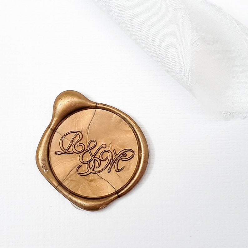 Custom Monogram Gold Self Adhesive Wax Seals Self Stick Etsy Singapore