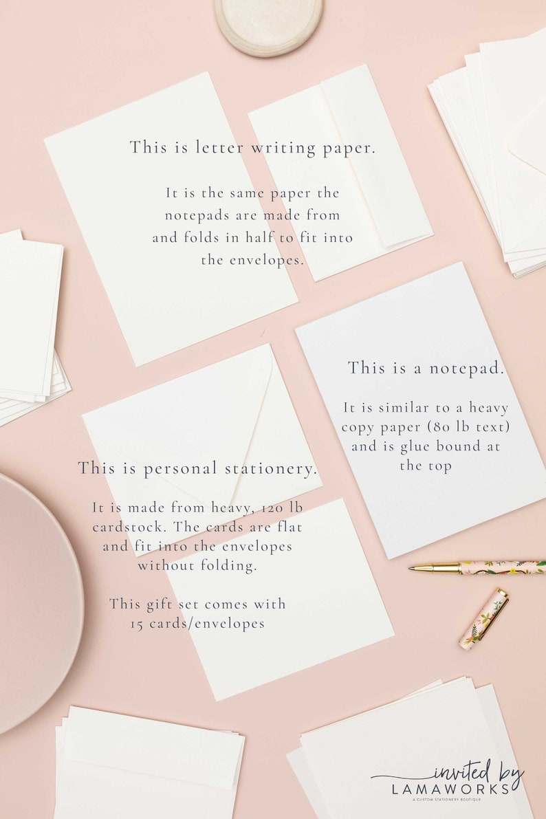 Elegant Pencil Drawn Laurel Custom Letter Writing Stationery Set ...