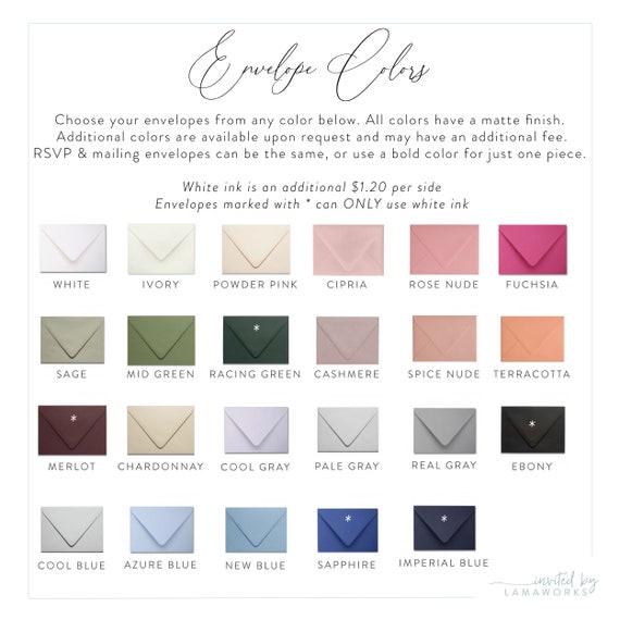 Single Color Patterned Envelope Liners (Choose Your Color