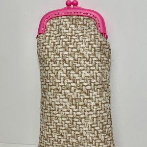 Eyeglass Case in Pink frame with Beige on Beige image 4