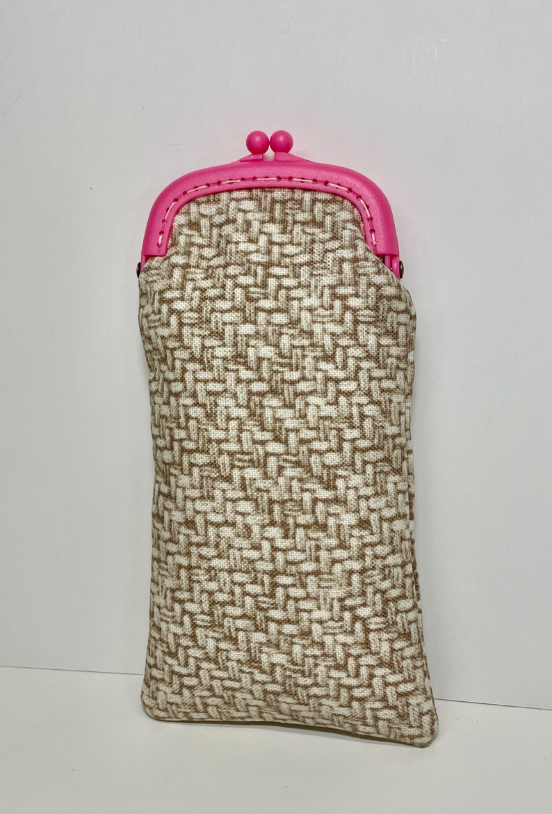 Eyeglass Case in Pink frame with Beige on Beige image 4