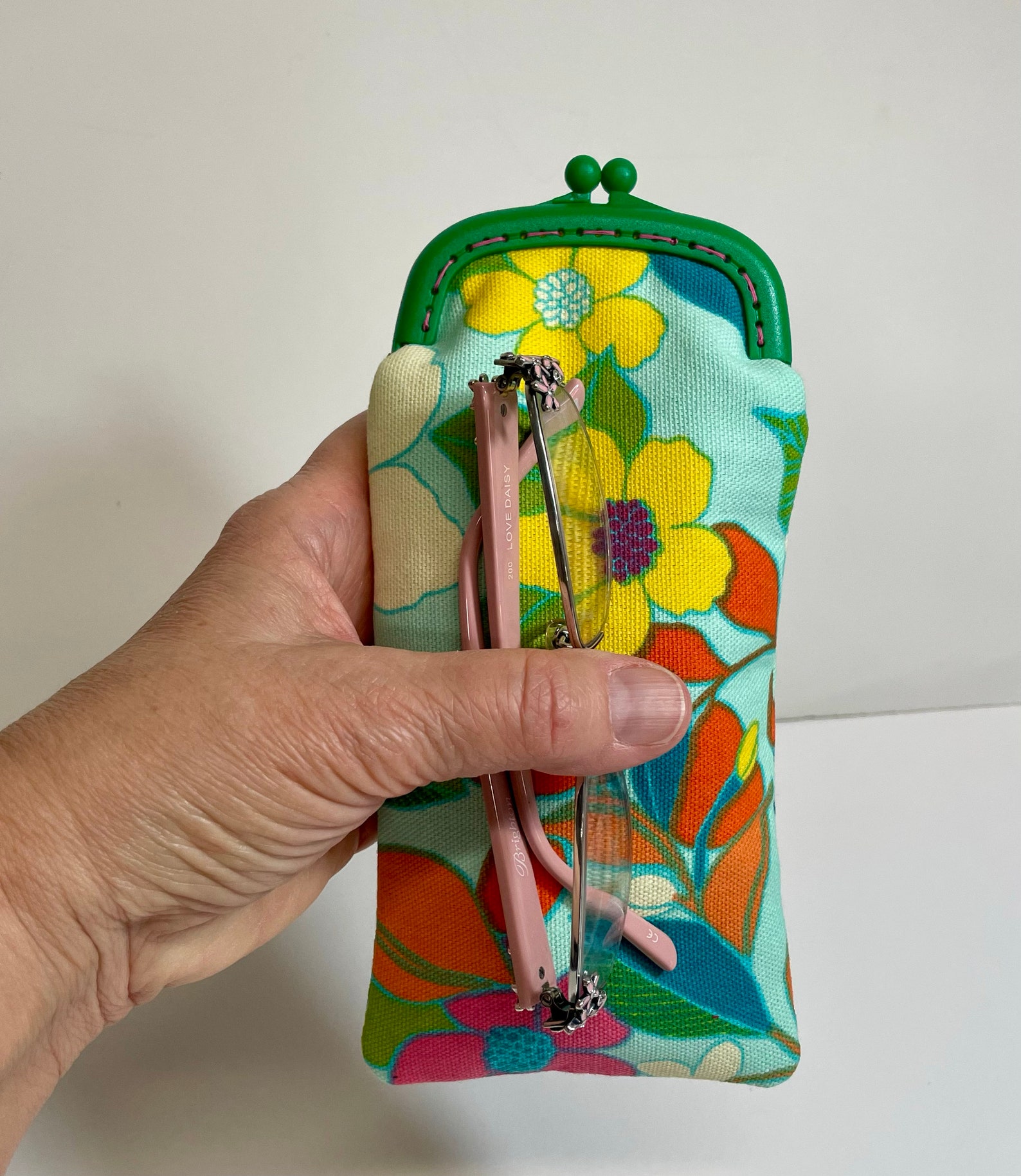 Green Small Eyeglass Case Etsy