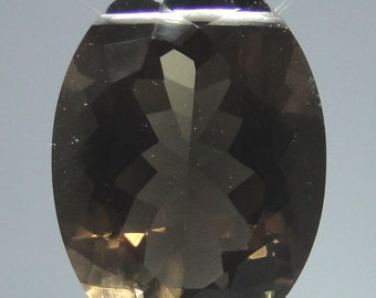 high quality 068-009-003 27.85 carat faceted oval Smoky Quartz focal point bead