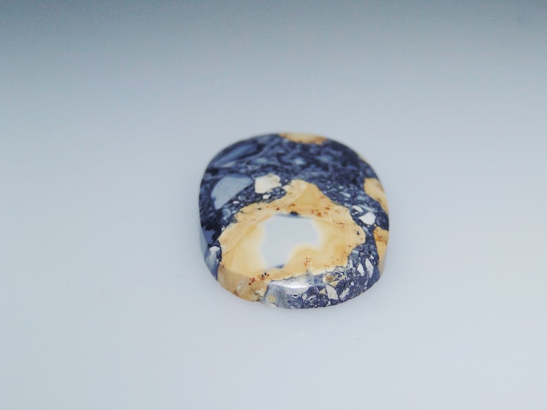 lovely gray and yellow Maligano Jasper oval cabochon 62.51 carats 044-10-005